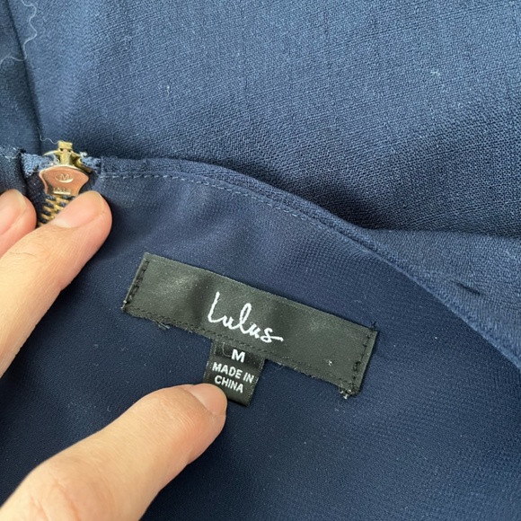 Lulu's Shift and Shout Navy Blue Shift Dress - Size: Medium - Picture 4 of 4